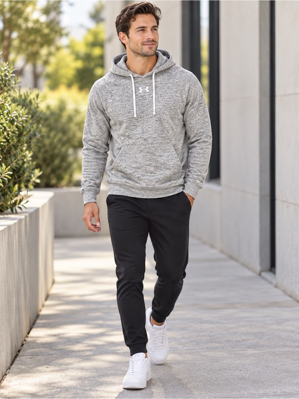 NWOT Under Armour Heather Grey Lightweight Hoodie Size Large